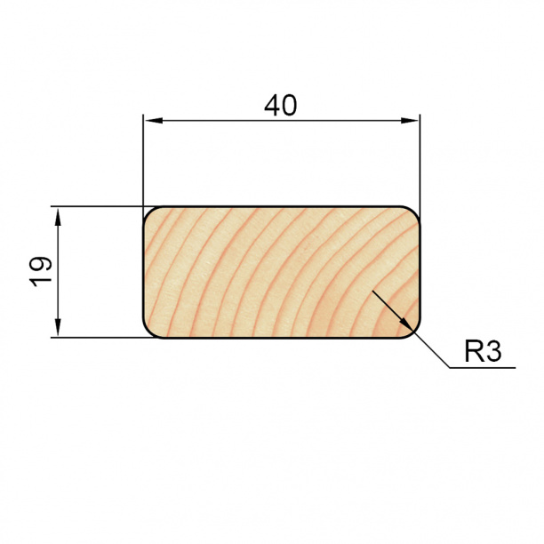 Брусок 19х40х2200 мм сосна сращенная бессучковая от магазина ЛесКонПром.ру
