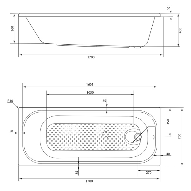 Акриловая ванна Poseidon 170х70 см от магазина ЛесКонПром.ру