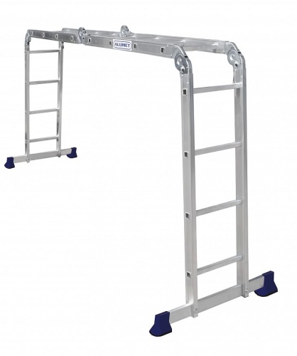 Алюминиевая четырехсекционная шарнирная лестница трансформер TL4044 АЛЮМЕТ от магазина ЛесКонПром.ру