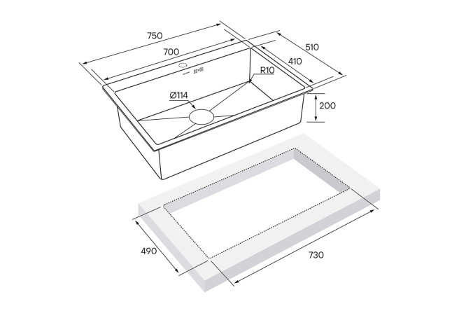 Мойка врезная PAULMARK Vast 80530274 от магазина ЛесКонПром.ру
