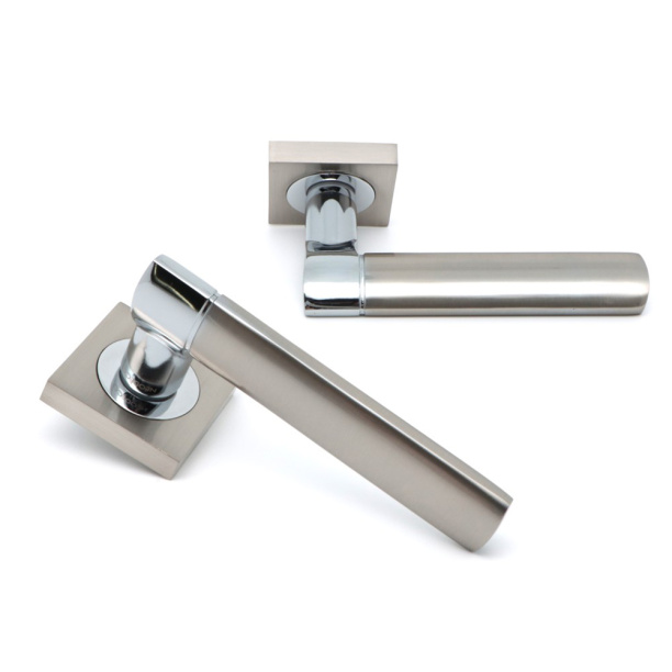 Ручки дверные NEODECO А61185 никель от магазина ЛесКонПром.ру