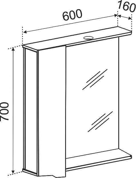 Зеркало Emmy Агата 60 L от магазина ЛесКонПром.ру