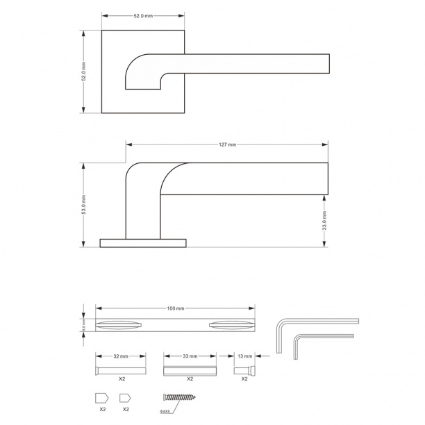 Ручки дверные NEODECO Flame EN черные от магазина ЛесКонПром.ру