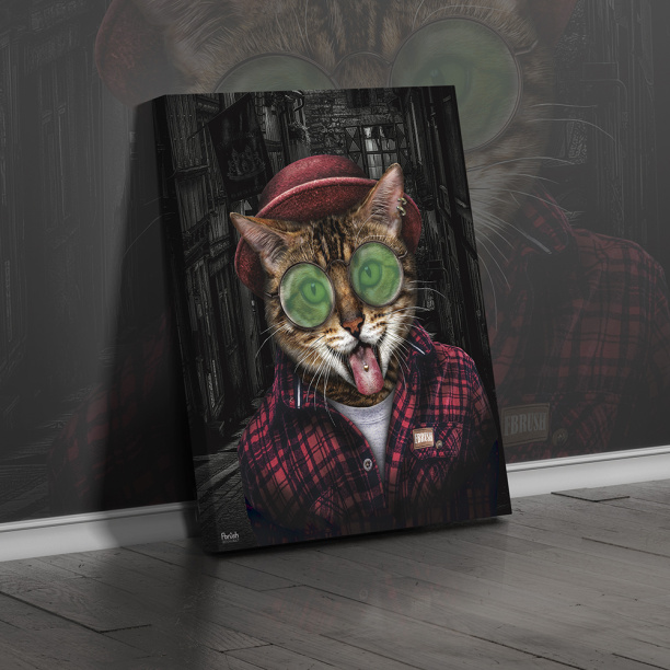 Канвас 40х50 см Кот-хипстер 1 от магазина ЛесКонПром.ру