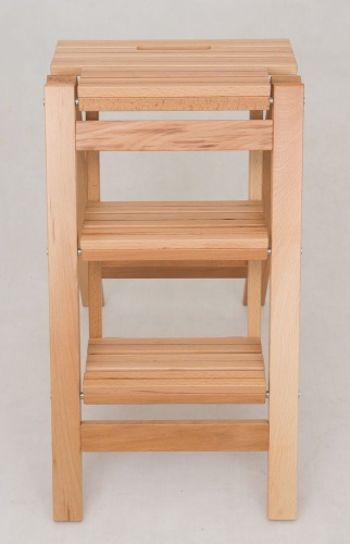 Стремянка-табурет деревянная с широкими ступенями Hoz-Block Микки 3 ступени Светлая (арт. СДМТ-3С) от магазина ЛесКонПром.ру