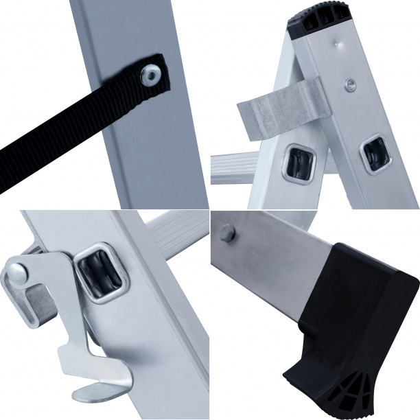 Лестница алюминиевая двухсекционная Новая Высота 8 ступеней от магазина ЛесКонПром.ру