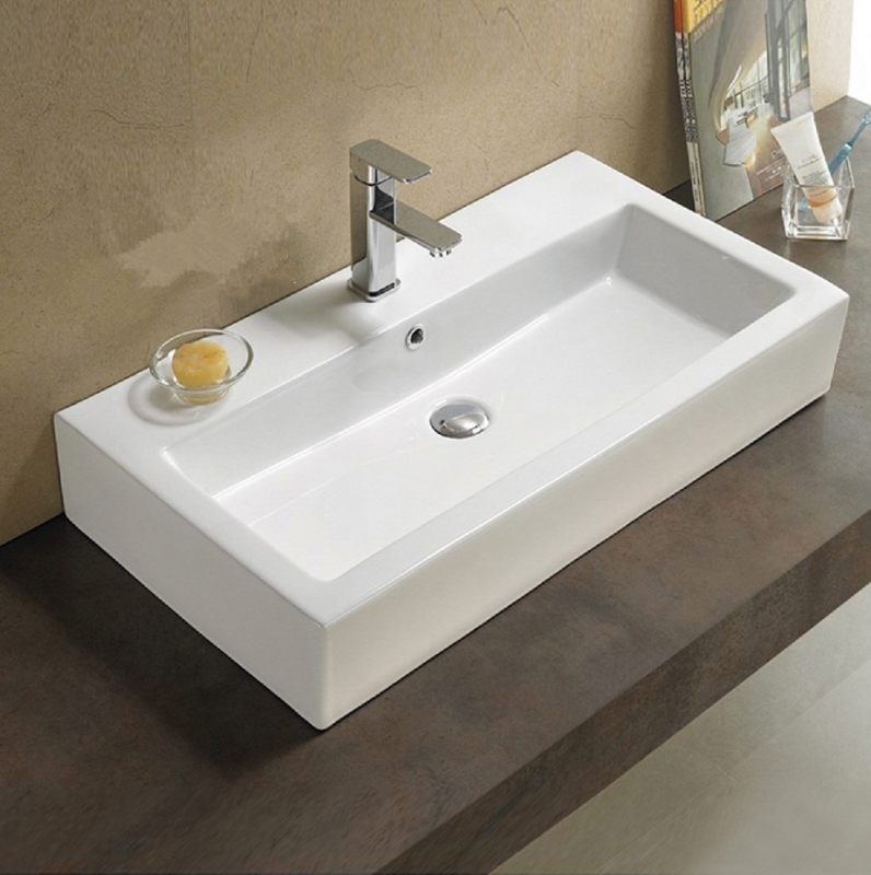 Раковина CeramaLux 80 9255 (7029D) Белая от магазина ЛесКонПром.ру