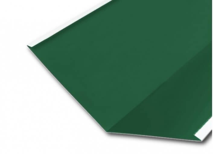 Планка ендовы нижней GRAND LINE 300х300х2000 мм 0,5 мм Satin с пленкой RAL 6005 от магазина ЛесКонПром.ру