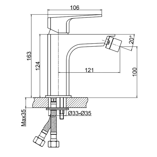 Смеситель для биде Cersanit Wisla хром от магазина ЛесКонПром.ру