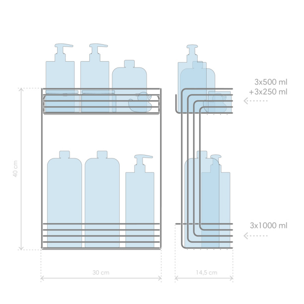 Полка сетчатая ЧМЗ 2-ярусная прямая черная от магазина ЛесКонПром.ру