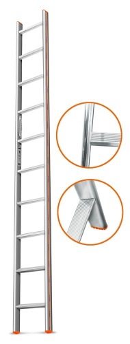 Односекционная алюминиевая лестница  Комфорт-Профи 10 ступеней Эйфель от магазина ЛесКонПром.ру