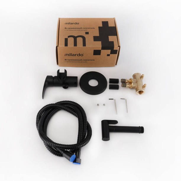 Гигиенический душ Milardo Rora встраиваемый черный от магазина ЛесКонПром.ру