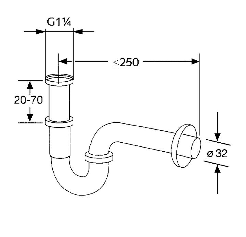 Сифон для раковины Kludi 1025005-00 Хром от магазина ЛесКонПром.ру