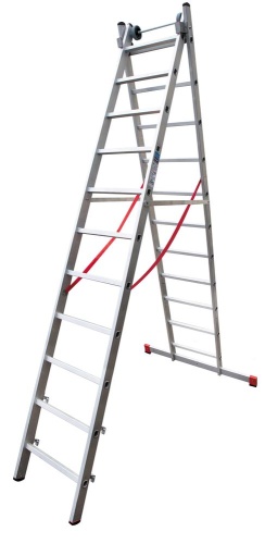 Лестница алюминиевая двухсекционная индустриальная Новая Высота 2x11 арт. 5220211 от магазина ЛесКонПром.ру