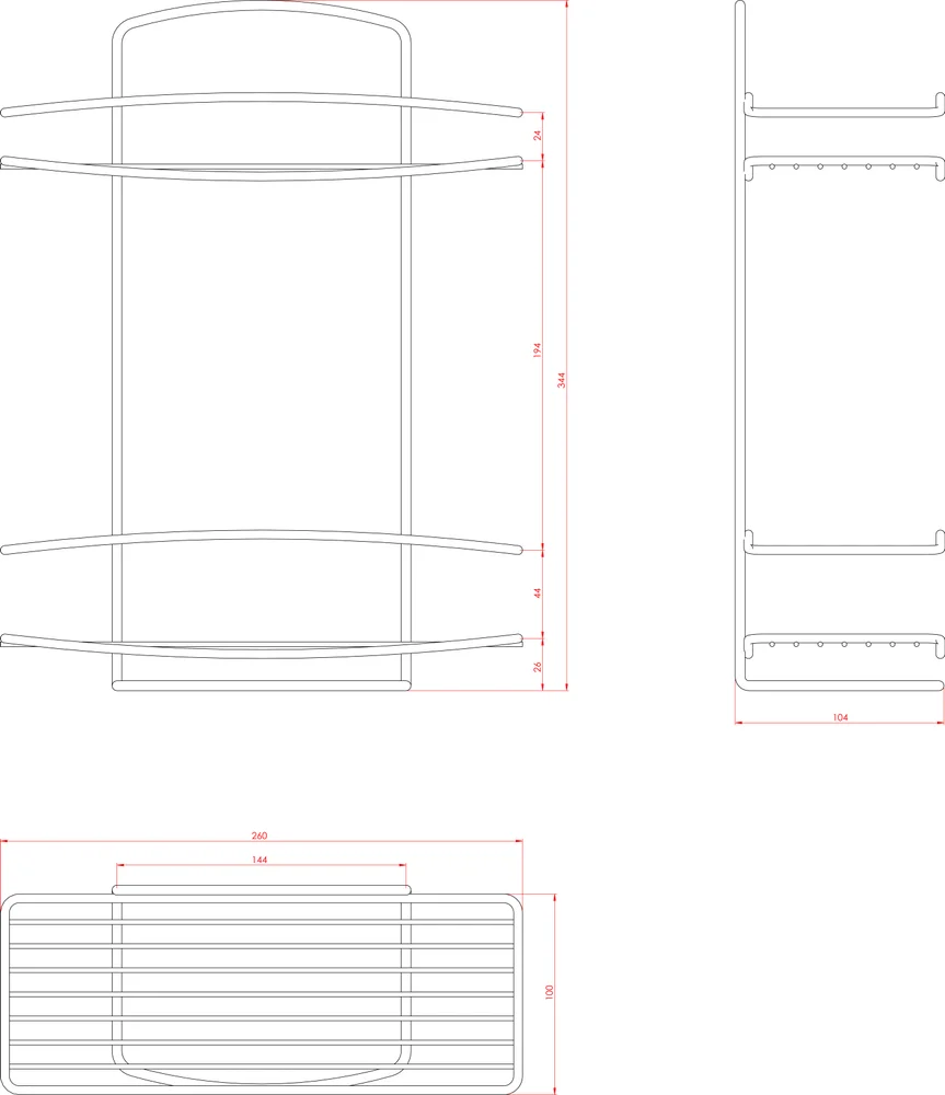 Полка Metaltex Viva 46.00.32 2-ярусная от магазина ЛесКонПром.ру