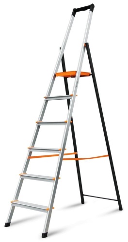 Стремянка алюминиевая Эйфель 6 ступеней (арт. Фаворит-106) от магазина ЛесКонПром.ру