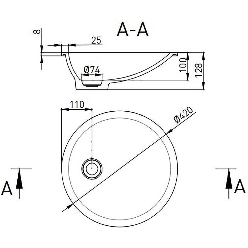 Раковина Salini Marea 42 08 1802208M Белая матовая от магазина ЛесКонПром.ру