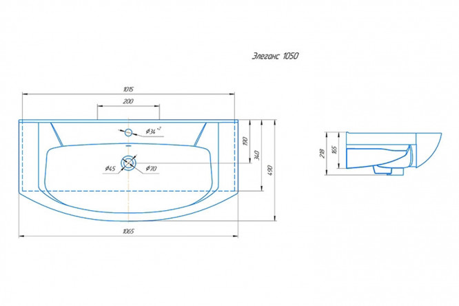 Раковина Элеганс 105 80353288 от магазина ЛесКонПром.ру