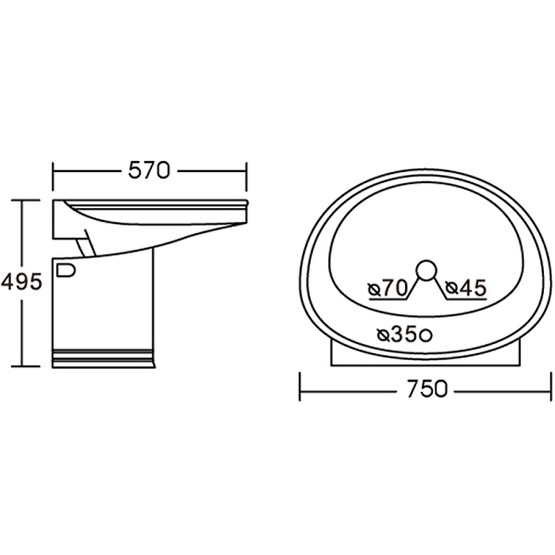 Раковина CeramaLux 75 2011 Белая от магазина ЛесКонПром.ру