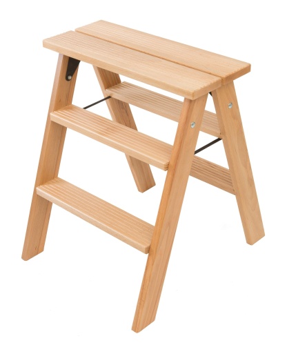 Стремянка двухсторонняя деревянная Hoz-Block Марк 3 ступени Светлая (арт. ДДС-3С) от магазина ЛесКонПром.ру