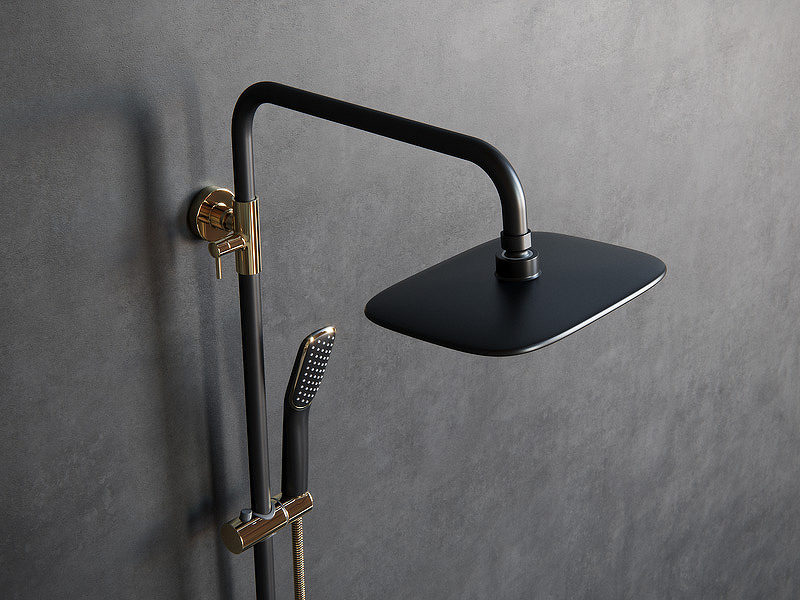 Душевая система Laguraty 7000AX Черный Золото от магазина ЛесКонПром.ру