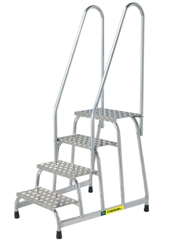 МОНТАЖНАЯ ПОДСТАВКА MEGAL (ТИП 1) 3 СТУПЕНИ С ДВУМЯ ПОРУЧНЯМИ от магазина ЛесКонПром.ру