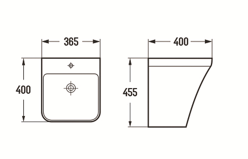 Раковина CeramaLux 36 500P Белая глянцевая от магазина ЛесКонПром.ру