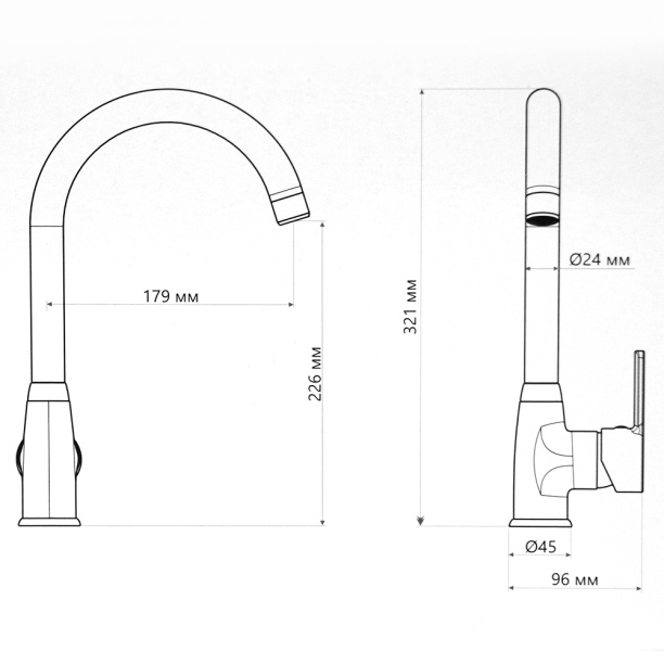 Смеситель для кухни FLUMEN Sena черный от магазина ЛесКонПром.ру