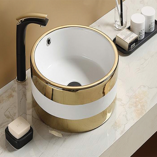 Раковина CeramaLux 42 C1057 Золотая от магазина ЛесКонПром.ру