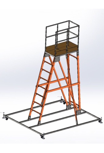 Вышка-тура диэлектрическая ЗЭП СВВ1,5-73 со стальным основанием от магазина ЛесКонПром.ру