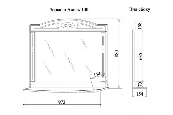 Зеркало с полкой Sanflor Адель 80353297 от магазина ЛесКонПром.ру