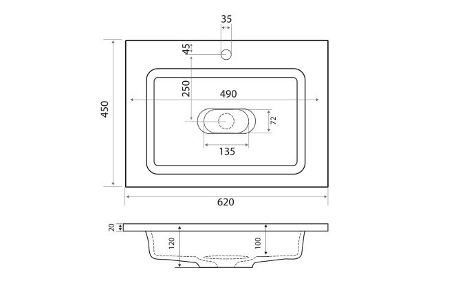 Раковина встраиваемая сверху Modul 80542946 от магазина ЛесКонПром.ру