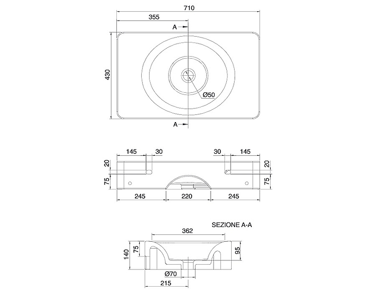 Раковина Scarabeo Fuji 71 6002 Белая от магазина ЛесКонПром.ру