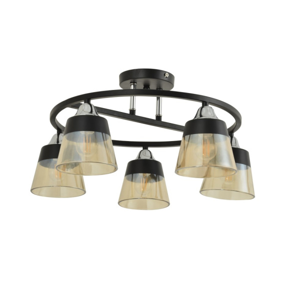 Люстра NEODECO Мондриан 5х60 Вт Е27 черная от магазина ЛесКонПром.ру