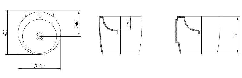 Раковина AeT Totem 41 L102T0R0V1100 Белая от магазина ЛесКонПром.ру