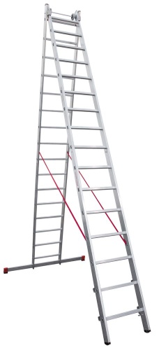 Лестница алюминиевая двухсекционная индустриальная Новая Высота 2x16 арт. 5220216 от магазина ЛесКонПром.ру