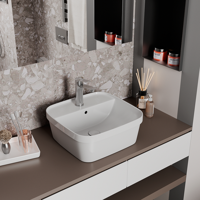 Раковина D&K Quadro 43 DT1510916 Белая от магазина ЛесКонПром.ру