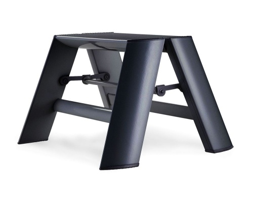 Стремянка двухсторонняя алюминиевая HASEGAWA 1 ступенчатая Lucano черная арт. ML 1.0-1BK от магазина ЛесКонПром.ру