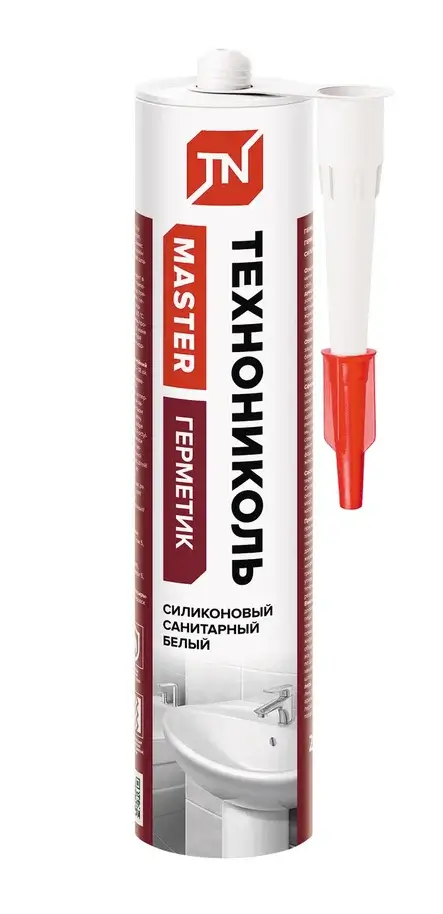Герметик ТЕХНОНИКОЛЬ санитарный силиконовый белый 280 мл от магазина ЛесКонПром.ру