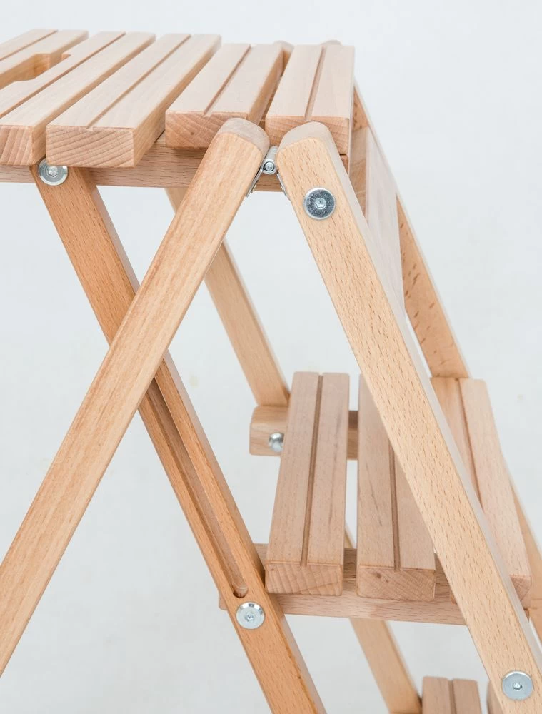 Стремянка-табурет деревянная с широкими ступенями Hoz-Block Микки 3 ступени Светлая (арт. СДМТ-3С) от магазина ЛесКонПром.ру