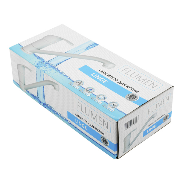 Смеситель для кухни FLUMEN Linge белый от магазина ЛесКонПром.ру