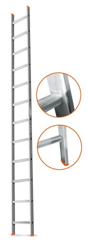 Односекционная алюминиевая лестница ГРАНИТ 12 ступеней Эйфель от магазина ЛесКонПром.ру