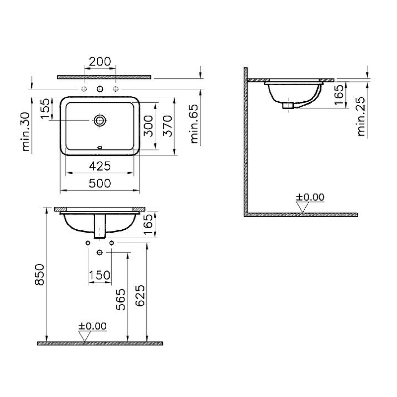 Раковина Vitra S20 50 5474B003-0618 Белая от магазина ЛесКонПром.ру