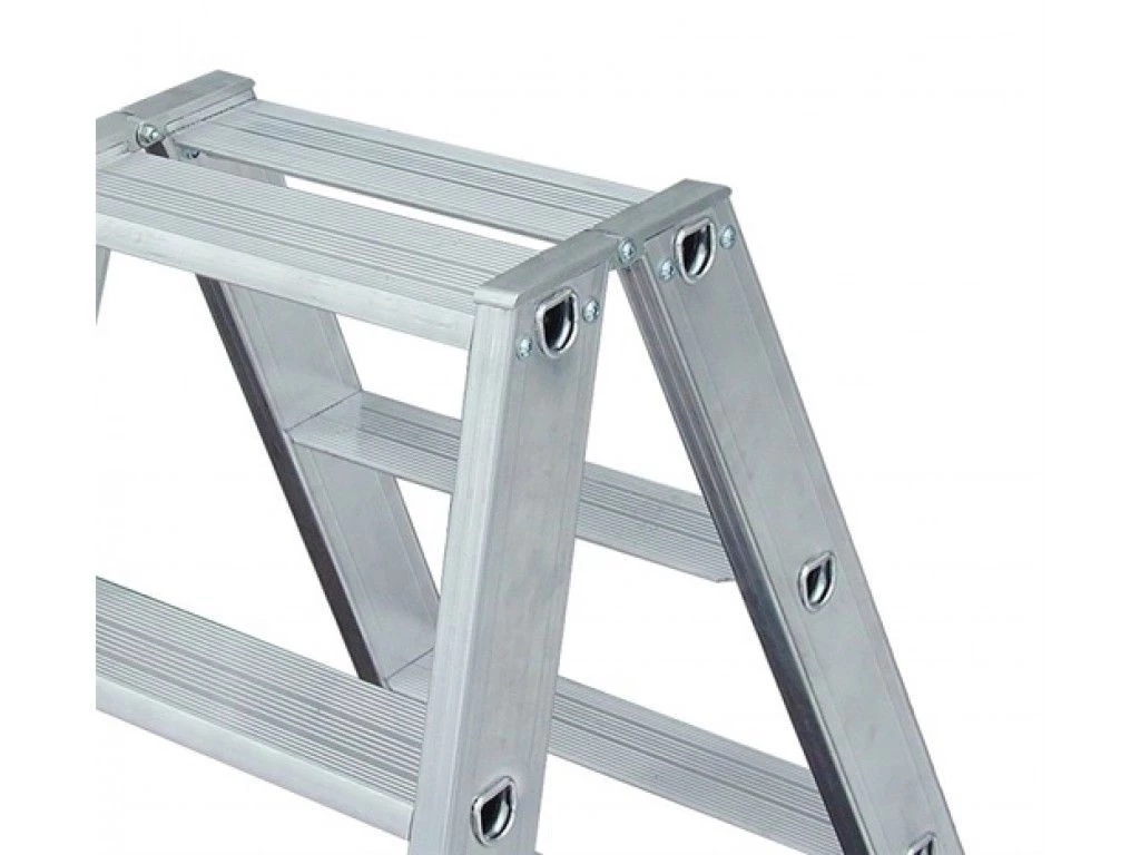 Стремянка алюминиевая двухсторонняя Krause Stabilo с роликами 2х10 ступеней (арт. 124876) от магазина ЛесКонПром.ру