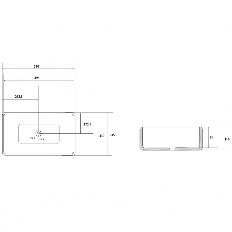 Раковина-чаша Abber Rechteck 51 AC2207 Белая от магазина ЛесКонПром.ру