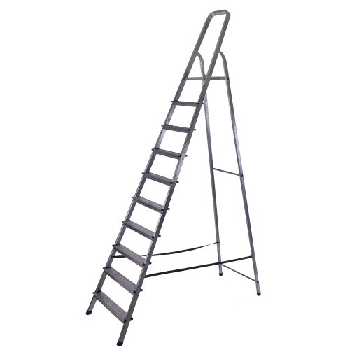 Стремянка алюминиевая с алюминиевыми ступенями STAIRS 10 ступеней (арт. AS 10) от магазина ЛесКонПром.ру