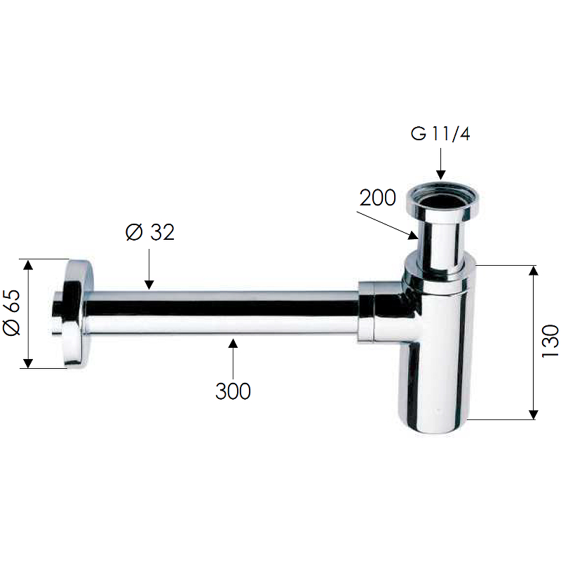 Сифон для раковины Remer 958L Хром от магазина ЛесКонПром.ру