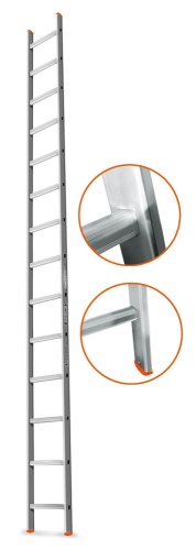 Односекционная алюминиевая лестница ГРАНИТ 14 ступеней Эйфель от магазина ЛесКонПром.ру