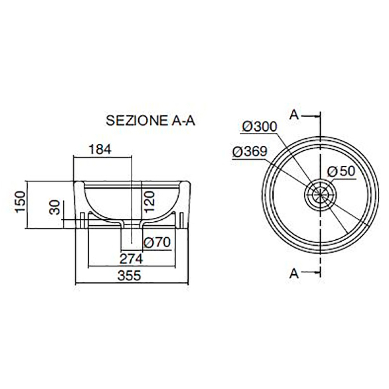 Раковина-чаша Scarabeo Lavabi D Arredo 37 8034 Белая от магазина ЛесКонПром.ру