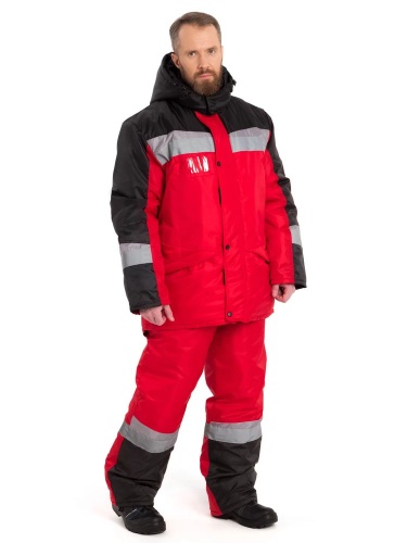 КОСТЮМ УТЕПЛЕННЫЙ "ГРАДУС" (КРАСН/черн/св.серый) от магазина ЛесКонПром.ру